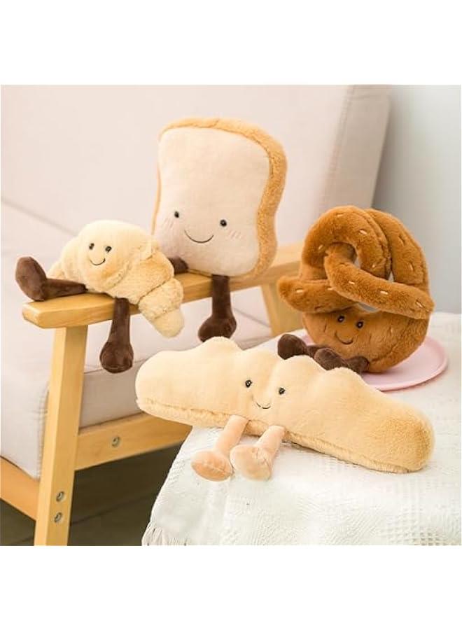 Pretzel Plush Toast Bread Croissant Plush Toy,Cute Croissant Bread Stuffed Animals Pillow,Funny Soft Food Plushies Toy for Gifts for Kids Birthday (French Baguette) - Image 4