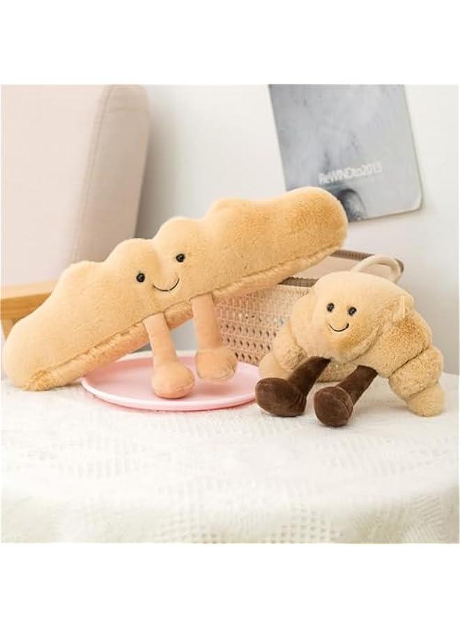 Pretzel Plush Toast Bread Croissant Plush Toy,Cute Croissant Bread Stuffed Animals Pillow,Funny Soft Food Plushies Toy for Gifts for Kids Birthday (French Baguette) - Image 3