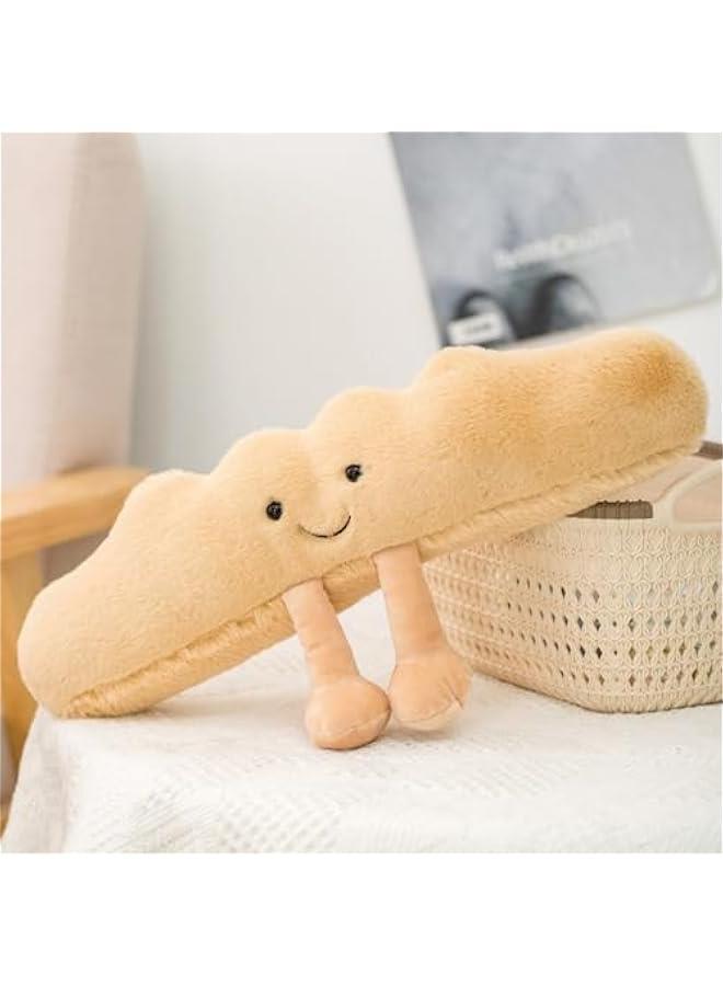 Pretzel Plush Toast Bread Croissant Plush Toy,Cute Croissant Bread Stuffed Animals Pillow,Funny Soft Food Plushies Toy for Gifts for Kids Birthday (French Baguette) - Image 2
