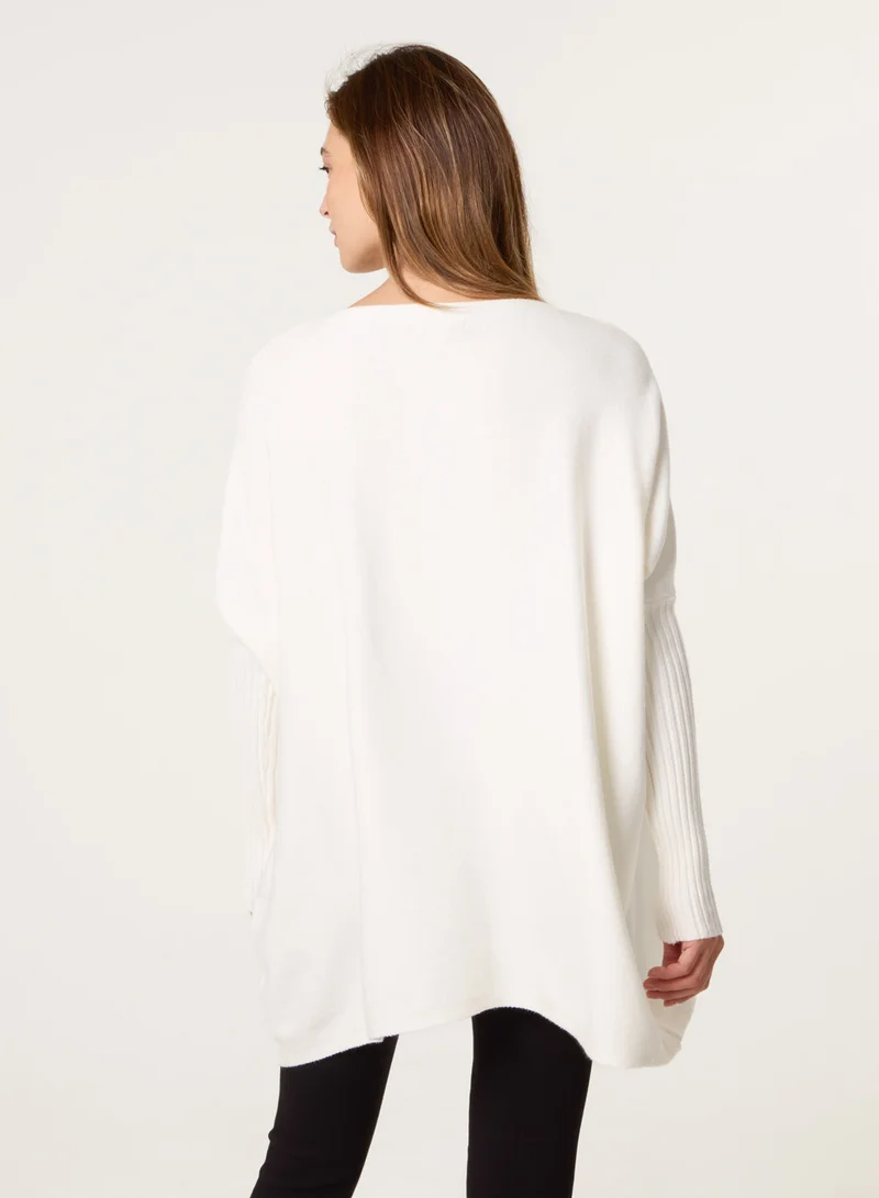 Blue Vanilla Embellished Oversized Heart Jumper