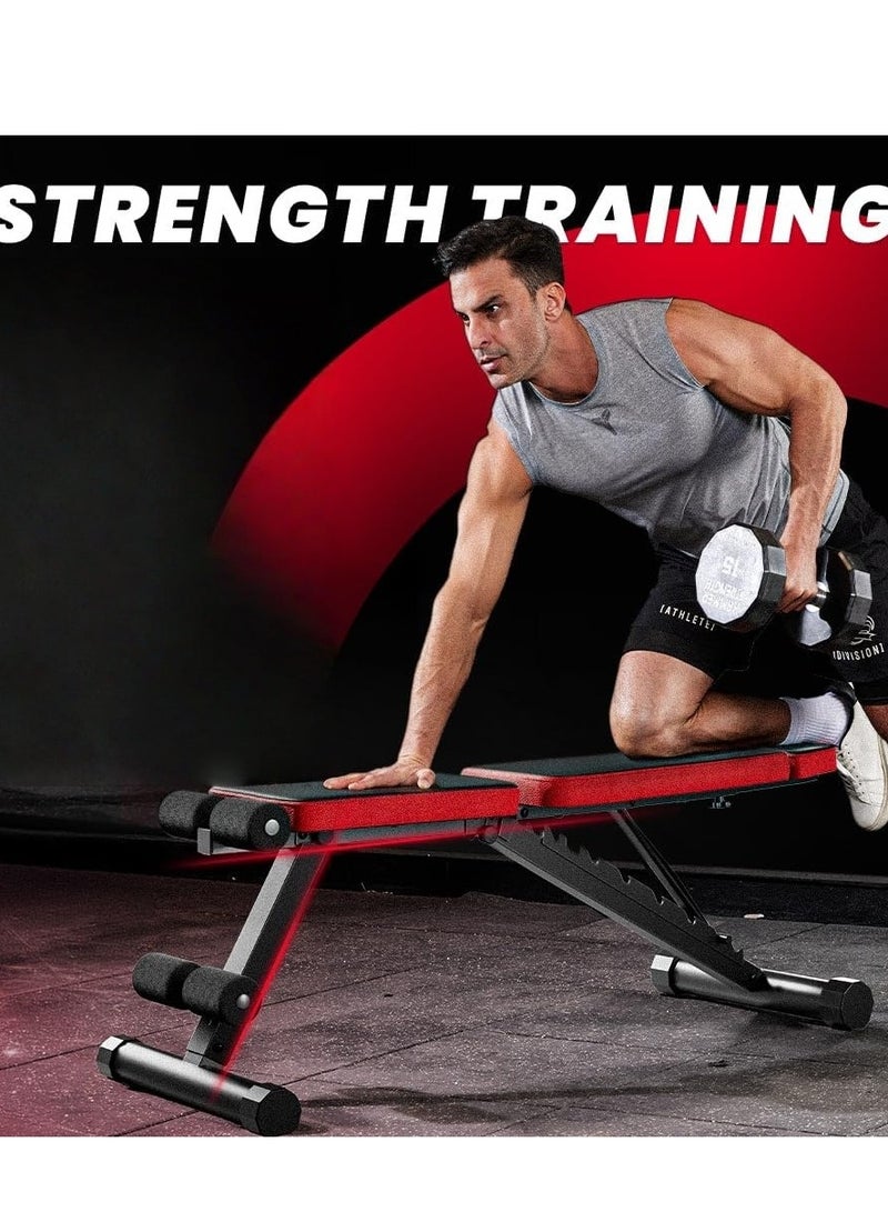 MASTON Adjustable Weight Bench, Workout Bench with Adjustable Headrest for Full Body Workout, Fast Folding 660LBS Stable Weight Bench for Men Women Versatile Workouts and Workout Bench for Home Gym - Image 4