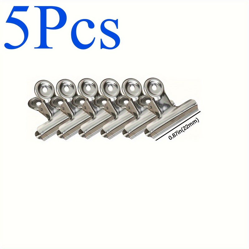 2 Pcs Heavy Duty Stainless Steel Mini Metal Hinge Clips Adjustable Spring Loaded Clamps for Food Packaging Office and Home - Image 3