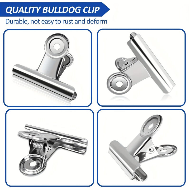 2 Pcs Heavy Duty Stainless Steel Mini Metal Hinge Clips Adjustable Spring Loaded Clamps for Food Packaging Office and Home - Image 4