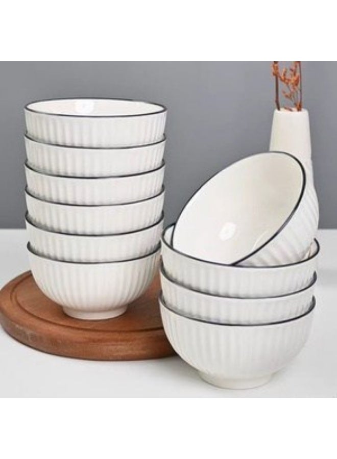 وعاء من البورسلين الأبيض المضلع، مكتوب عليه باللون الأسود، مستورد، مقاوم للحرارة، مقاس جامبو 20*10