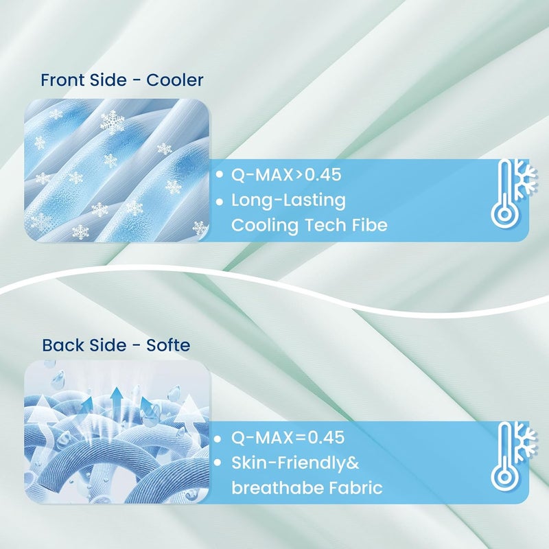 Topcee Cooling Comforter Queen Size (90"x90")-Cooling Blanket Everlasting Cold Touch for Hot Sleepers-Q-max>0.45 Double-Sided Lightweight Design Summer Ice Blanket for Night Sweats-Green - Image 5