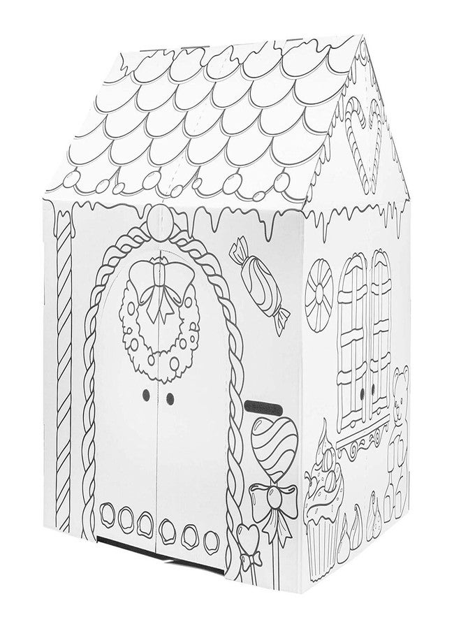 Easy Playhouse Gingerbread House - Kids Art & Craft for Indoor Fun, Color Favorite Holiday Sweets & Winter Friends- Decorate & Personalize a Cardboard Fort, 32" X 26. 5" X 40. 5" - Image 4