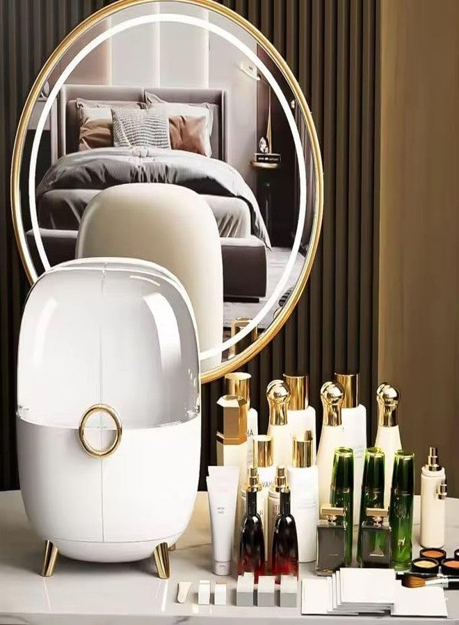 Crobat علب مستحضرات تجميل فاخرة من كروبات، منظم مكياج شفاف مقاوم للغبار، صندوق تخزين مستحضرات تجميل عاجي - Image 3