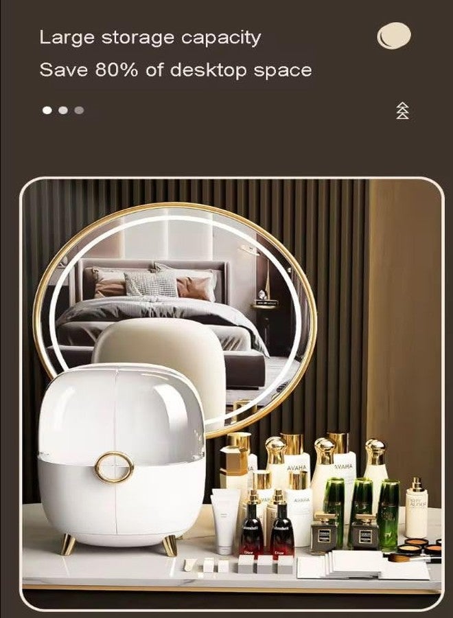 Crobat علب مستحضرات تجميل فاخرة من كروبات، منظم مكياج شفاف مقاوم للغبار، صندوق تخزين مستحضرات تجميل عاجي - Image 5