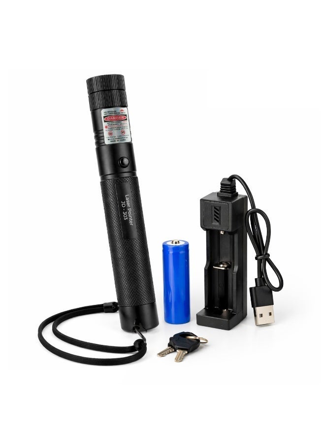 JD Laser Pointer with Rechargeable Battery – Red Laser Light for Office Presentations, Camping, Astronomy, Pet Play, and Construction Use – Starlight Mode, Key Lock Safety, and Multiple Light Patterns – Adjustable Laser Beam with High Accuracy - Image 1