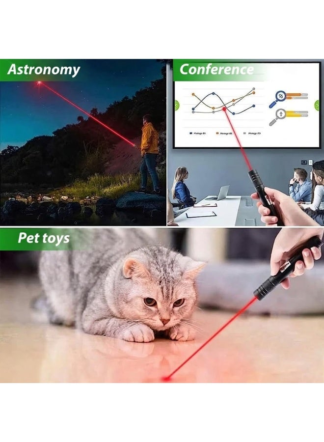 JD Laser Pointer with Rechargeable Battery – Red Laser Light for Office Presentations, Camping, Astronomy, Pet Play, and Construction Use – Starlight Mode, Key Lock Safety, and Multiple Light Patterns – Adjustable Laser Beam with High Accuracy - Image 3