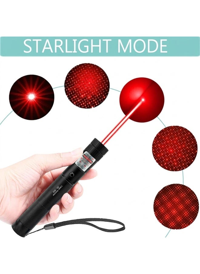 JD Laser Pointer with Rechargeable Battery – Red Laser Light for Office Presentations, Camping, Astronomy, Pet Play, and Construction Use – Starlight Mode, Key Lock Safety, and Multiple Light Patterns – Adjustable Laser Beam with High Accuracy - Image 5