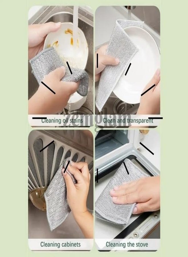 ZemGlam Non-Stick Microfiber Scrubber Pads for Kitchen Dish Wash Cloth, Pack of 5. - Image 3