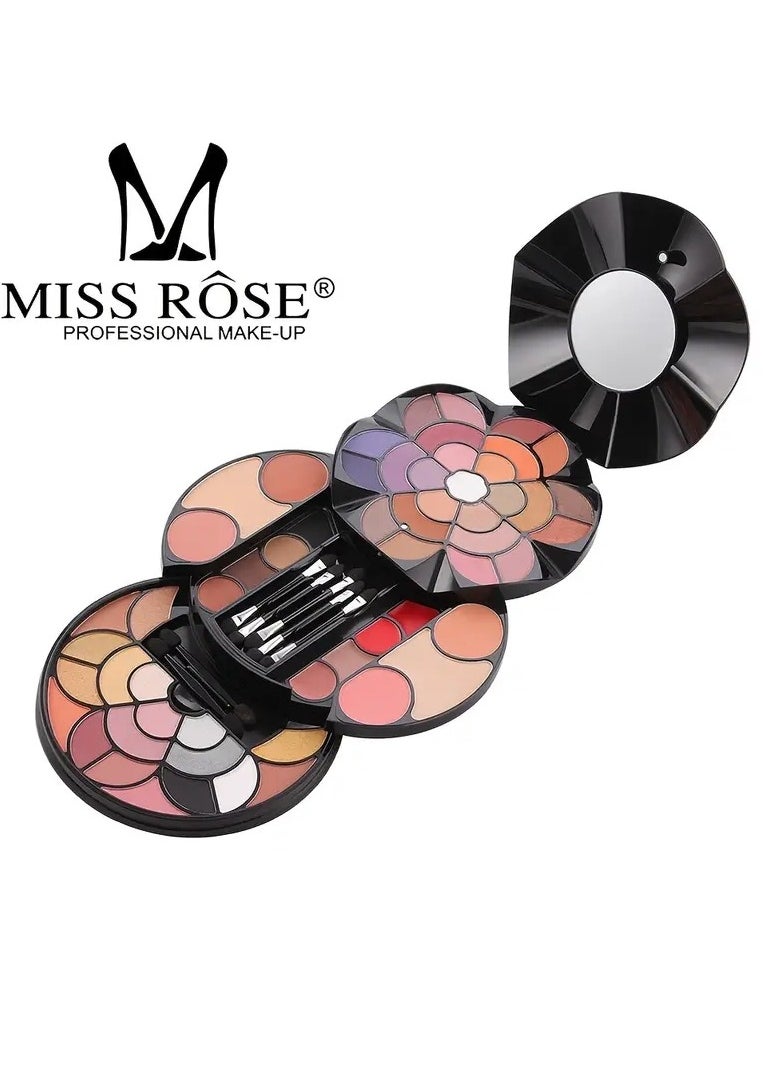 Miss Rose صندوق مكياج متعدد الوظائف من Miss Rose (39 ظلال عيون + 6 أحمر خدود + 4 بودرة كوكيز + 3 أحمر شفاه + 2 بلسم ترتر + 1  - Image 1