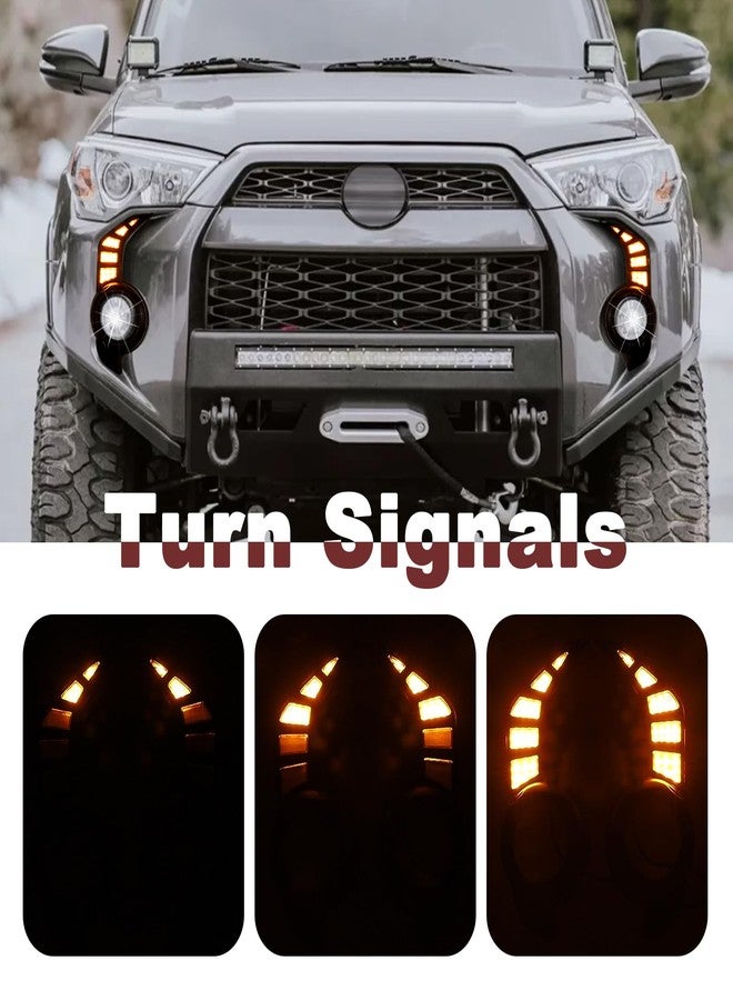 BreTrewri Daytime Running Lights & Fog Lights for 2014-2024 Toyota 4Runner (sr, sr5, trd pro, sport) - DRL, Turn Signal, Lamps Assembly - Image 4