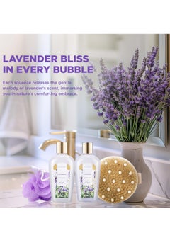 spa luxetique Spa Luxetique Lavender Spa Gift Baskets for Women, Luxurious 15pc Gift Baskets with Spa Tote Bag, Best Gift Sets for Women ,Luxury Home Spa Gift Set with Soap, Shampoo Bar, Body Scrub, Dry Hair Cap.  - Image 2