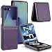 japezop Compatible with Samsung Galaxy Z Flip 7 5G CaseGalaxy Z Flip 7 Leather Flip Case with Hard Shockproof Back Cover Slim Durablefor Galaxy Z Flip 7 5G 2025 Purple - Image 2