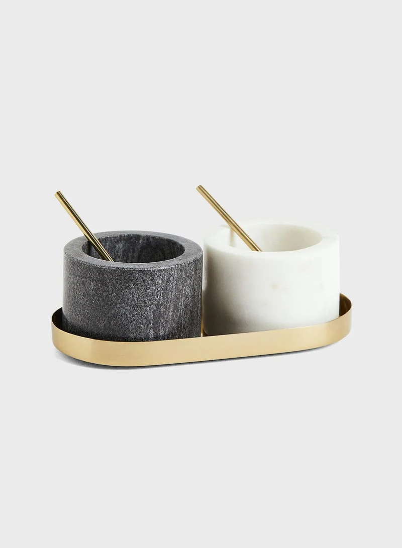 H&M Marble Salt And Pepper Bowls