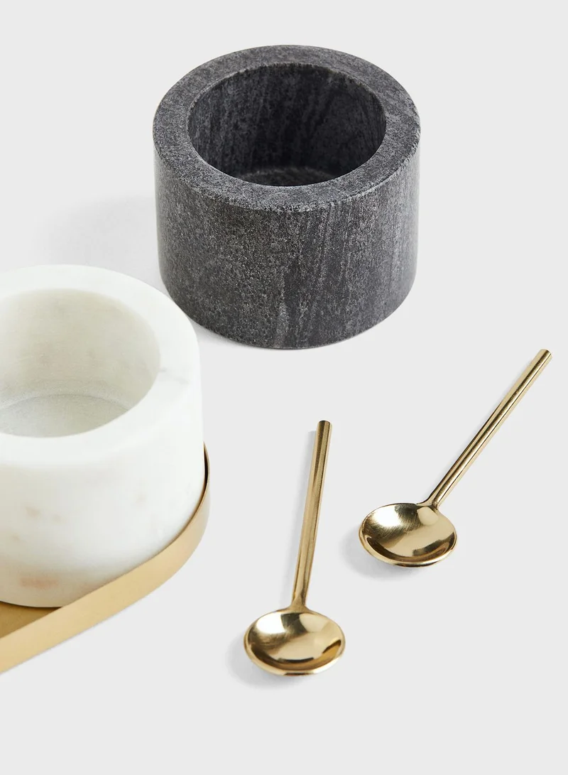 H&M Marble Salt And Pepper Bowls