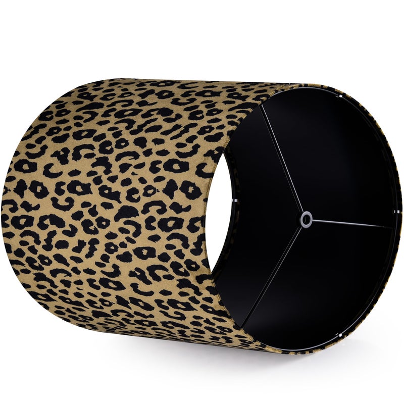 GO&SO GOSO (2PCS) 10 IN Small Tall Leopard Velvet Lamp Shades for Table Lamps Wall Lamp Yellow Pattern Fabric Lampshades, 10" Top x 10" Bottom x 10" High (Spider) Vintage Funky Shade Required Assembly - Image 4