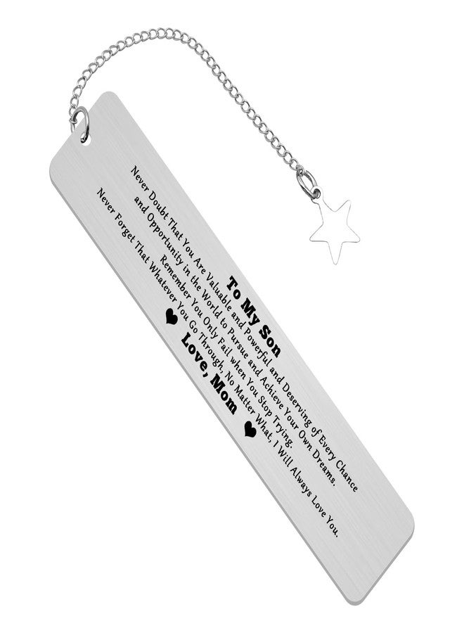 Xiahuyu to My Son Gifts from Mom Bookmark Gift for Son Birthday Christmas Graduation Gifts for Son Encouragement Gifts Inspirational Gifts for Son Teen Boys Adult Son Back to School Gift - Image 1