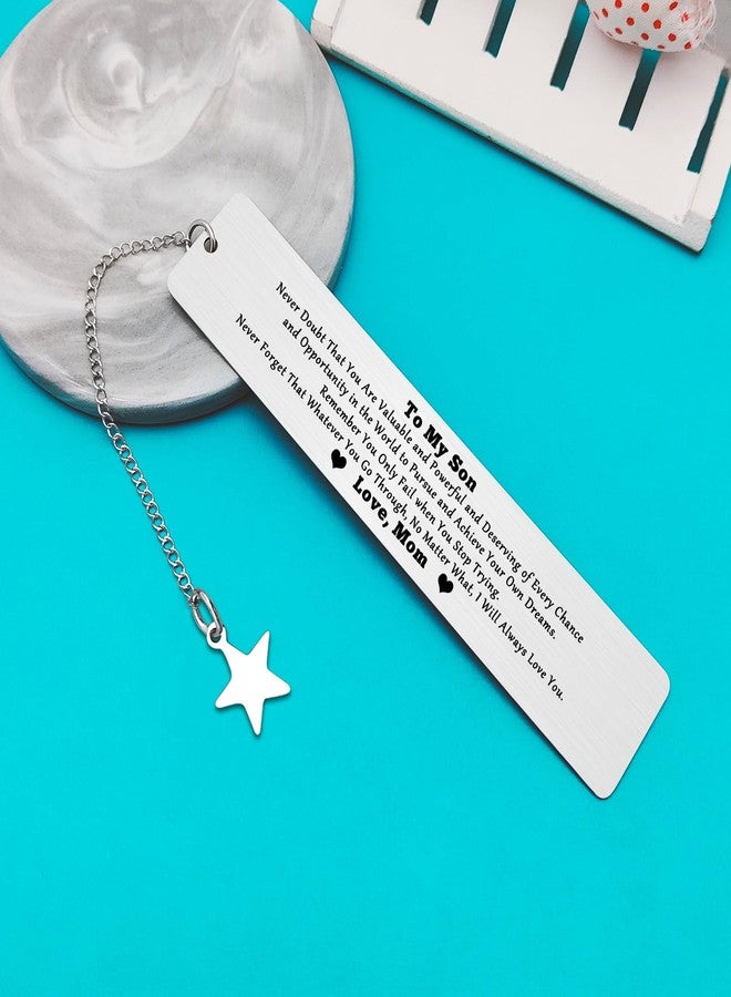 Xiahuyu to My Son Gifts from Mom Bookmark Gift for Son Birthday Christmas Graduation Gifts for Son Encouragement Gifts Inspirational Gifts for Son Teen Boys Adult Son Back to School Gift - Image 4