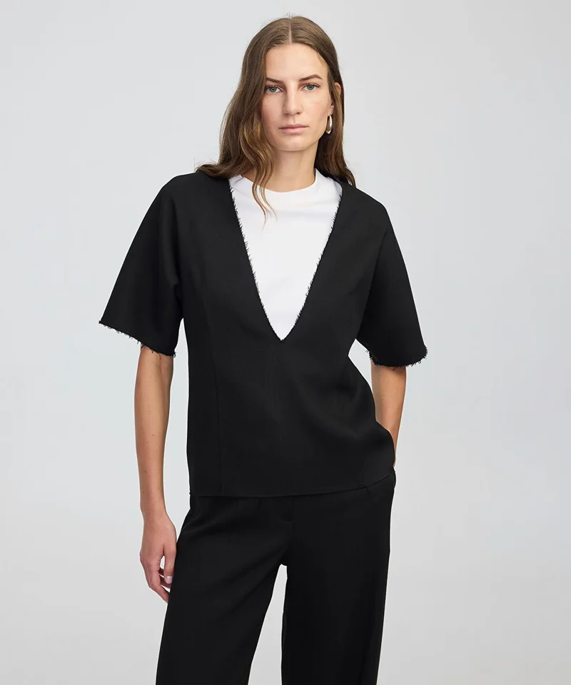 ابيكول Color-Block Layered Blouse