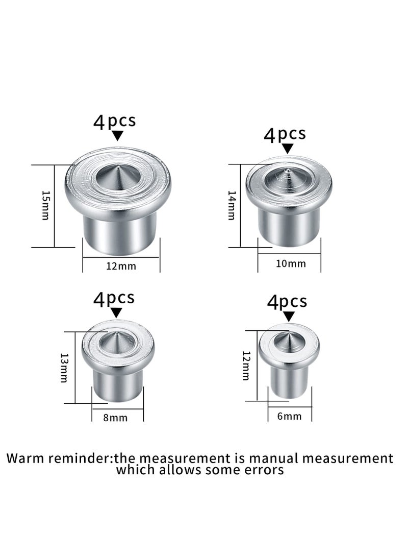 GNAFOTU 16 Pcs Dowel Centre Point Set,Stainless Steel Dowel Center Transfer Plugs,for Accurate Drilling - 6/8/10/12mm - Image 4