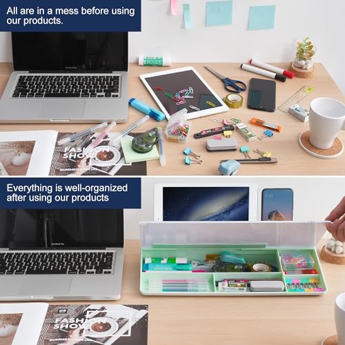 TSJ OFFICE Desktop Whiteboard Dry-Erase-Board - Computer Keyboard Stand White Board Surface Pad with Drawer, Desk Organizers with Accessories for Office, Home, School Supplies - Image 3