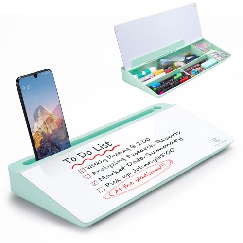 TSJ OFFICE Desktop Whiteboard Dry-Erase-Board - Computer Keyboard Stand White Board Surface Pad with Drawer, Desk Organizers with Accessories for Office, Home, School Supplies - Image 1