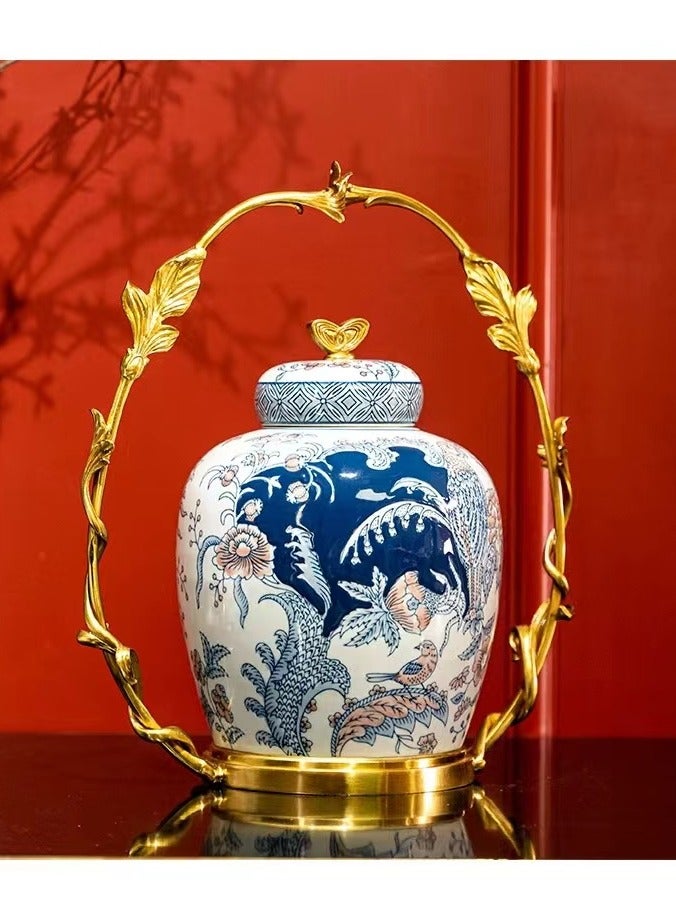 China Made Gold Leaf with China Qinghua Porcelain storage cabinet - Image 1