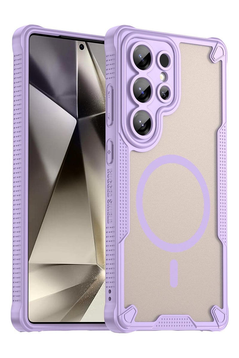 Cover For Samsung Galaxy S25 Ultra Armor Glaze MagSafe Magnetic Phone Case Raised edges around the screen and camera lens help prevent scratches - Purple - Image 1