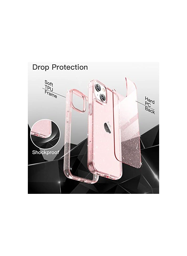 جي تيك حافظة JETech لامعة لهاتف iPhone 13 مقاس 6.1 بوصة، غطاء ممتص للصدمات مضاد للصدمات، لطيف لامع للنساء والفتيات (وردي) - Image 4