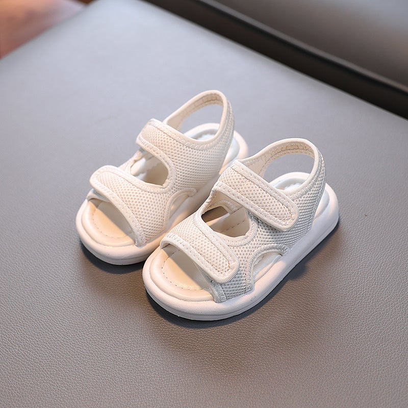 Sandals Children'S Soft-Soled Sandals Cloth-Covered Comfortable Home Sandals And Slippers Korean-Style Solid Color Boys Beach Shoes - Image 5