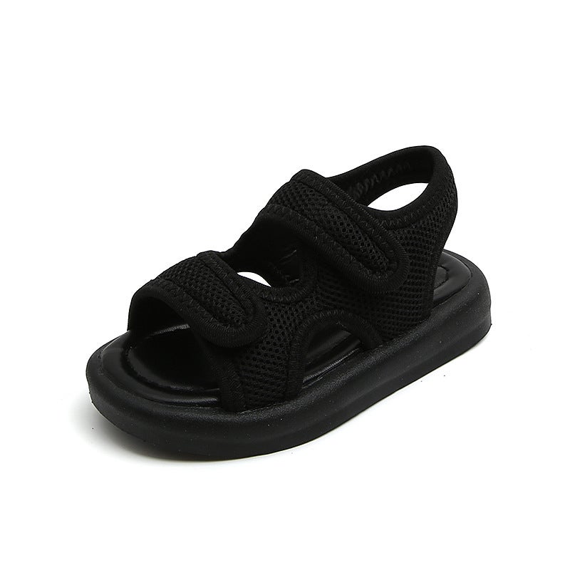Sandals Children'S Soft-Soled Sandals Cloth-Covered Comfortable Home Sandals And Slippers Korean-Style Solid Color Boys Beach Shoes - Image 1