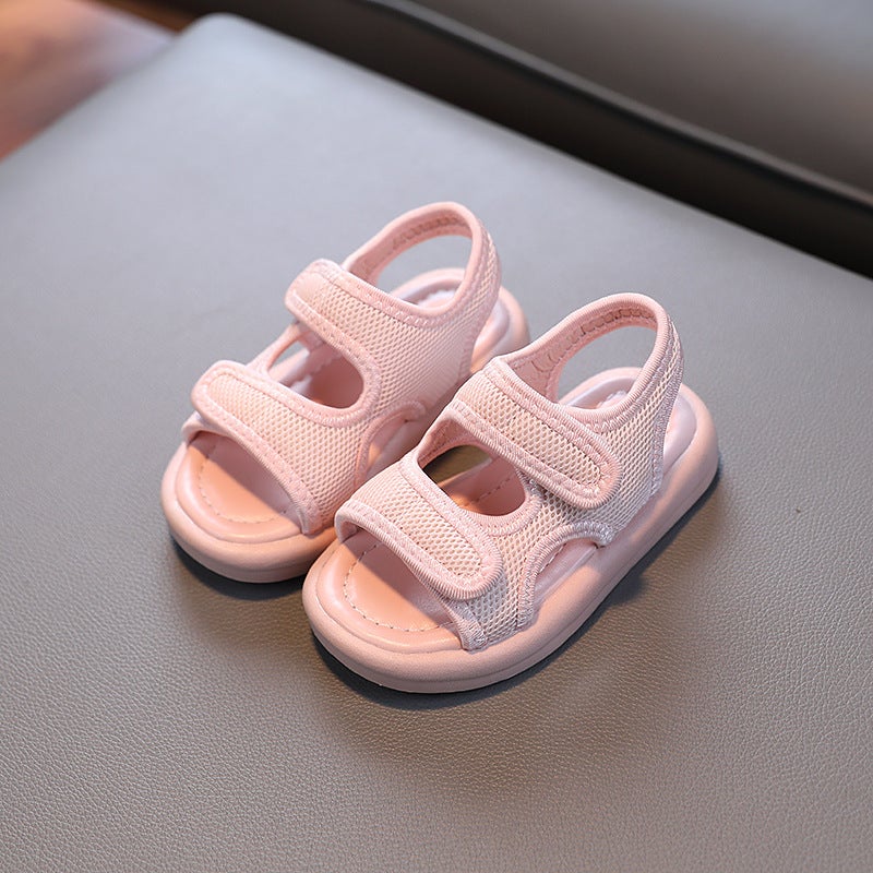 Sandals Children'S Soft-Soled Sandals Cloth-Covered Comfortable Home Sandals And Slippers Korean-Style Solid Color Boys Beach Shoes - Image 4