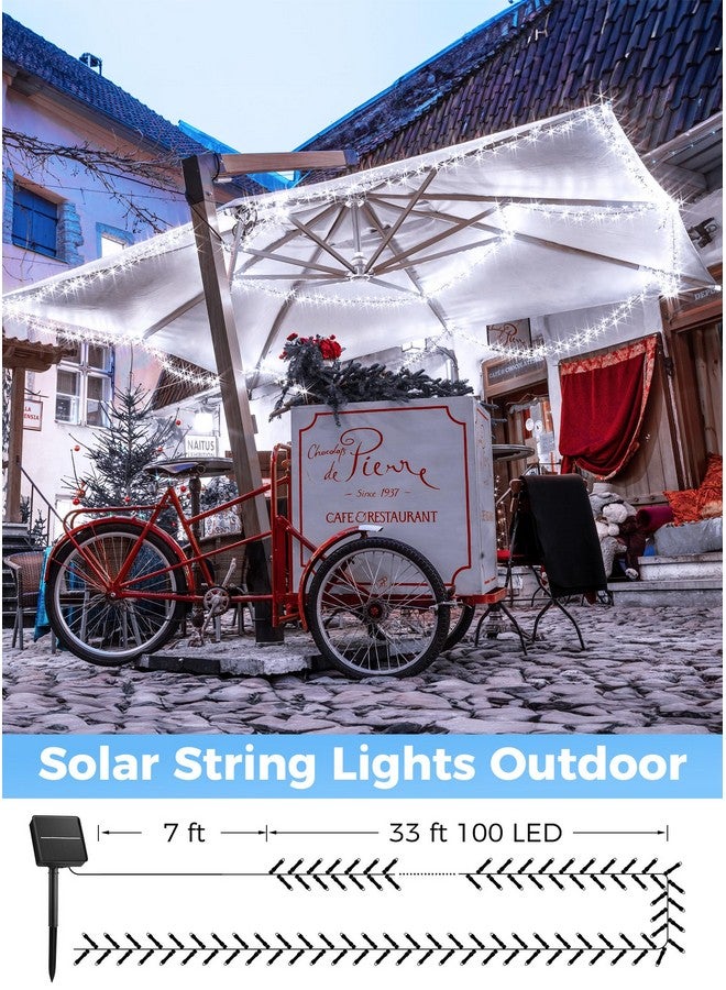 Minetom Solar String Lights Outdoor - 40FT 100 LED String Lights Solar Powered with 8 Lighting Modes, Waterproof Patio Lights, Outdoor Solar Lights for Outside Tree Garden Balcony Gazebo, Pure White - Image 5