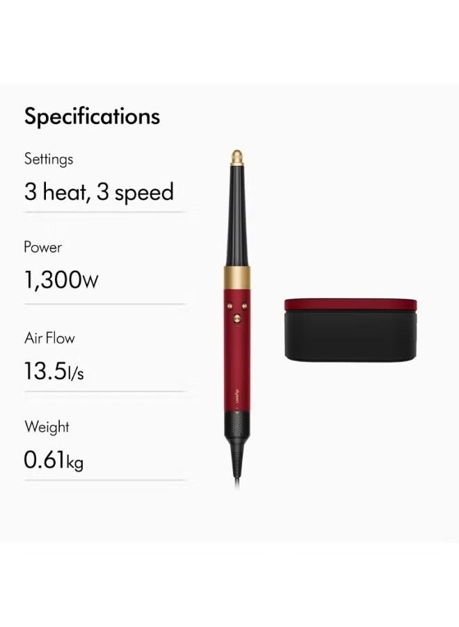 DS Dyson Airwrap i.d.™ Multi-styler And Dryer Straight+Wavy Hair, Advanced Smart Hair Dryer, 1300W Styler, Bluetooth, 3 Heat Settings, Red Velvet/ Gol- HS08 - Image 4