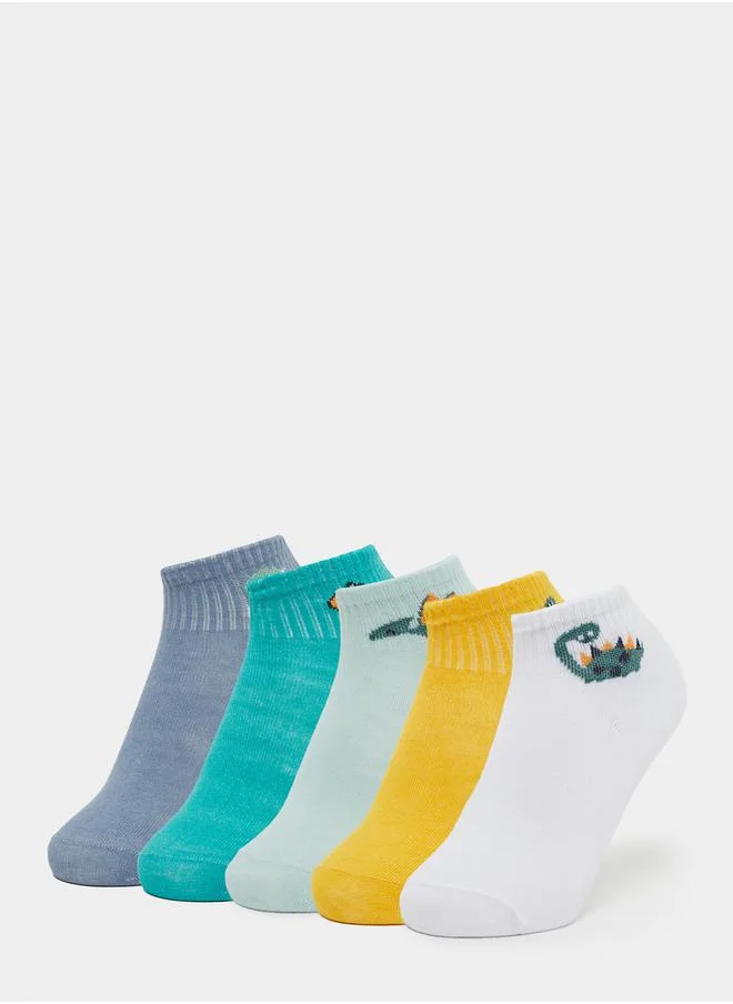 ستايلي Set of 5 - Graphic Print Ankle Socks