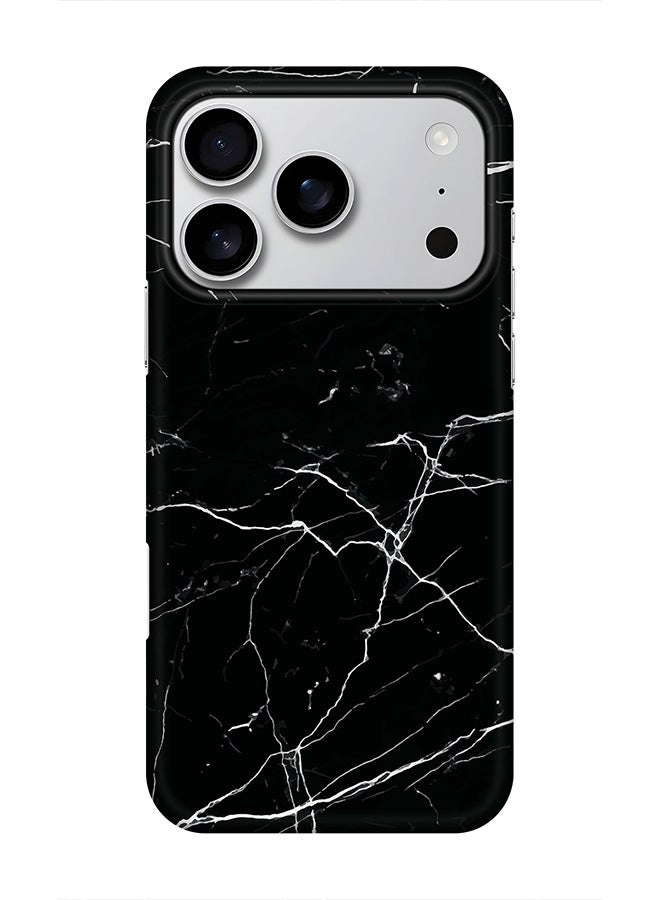 Stylizedd For iPhone 17 Pro,Case, [Compatible with MagSafe] Magnetic cover Slim fit Protection Matte, - Marble Print Black
