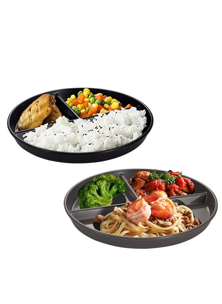 VINNYSEN 12-piece Dinner Set Plastic Wheat Straw Dinnerware Set Plates and Bowls Set for Unbreakable Modern Dish Set Dessert Plate Cereal Bowl Cup for Kitchen Outdoor Camping Black - Image 2