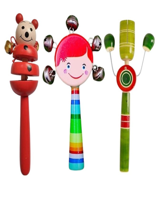 SubiMouIQ Baby Rattle Gift Set - Vibrant & Engaging Toys for Newborns | Colorful Textures, Rattling Sounds & Easy Grasp Design | Enhances Sensory Development & Curiosity | Perfect Baby Gift - Made in India (Three Set Rattle) - Image 1
