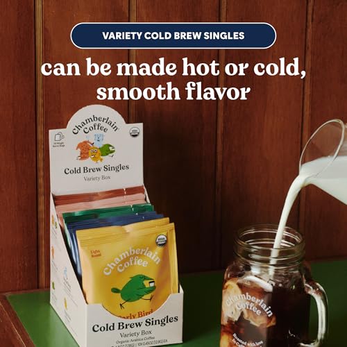 Chamberlain Coffee Variety Box Single Serve Bags - Includes 5 Blends, Original Family, Early Bird, Night Owl, Careless Cat and Social Dog Blends - 10 Single Serve Cold Brew Sachets - Image 4