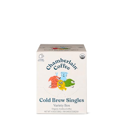 Chamberlain Coffee Variety Box Single Serve Bags - Includes 5 Blends, Original Family, Early Bird, Night Owl, Careless Cat and Social Dog Blends - 10 Single Serve Cold Brew Sachets - Image 2