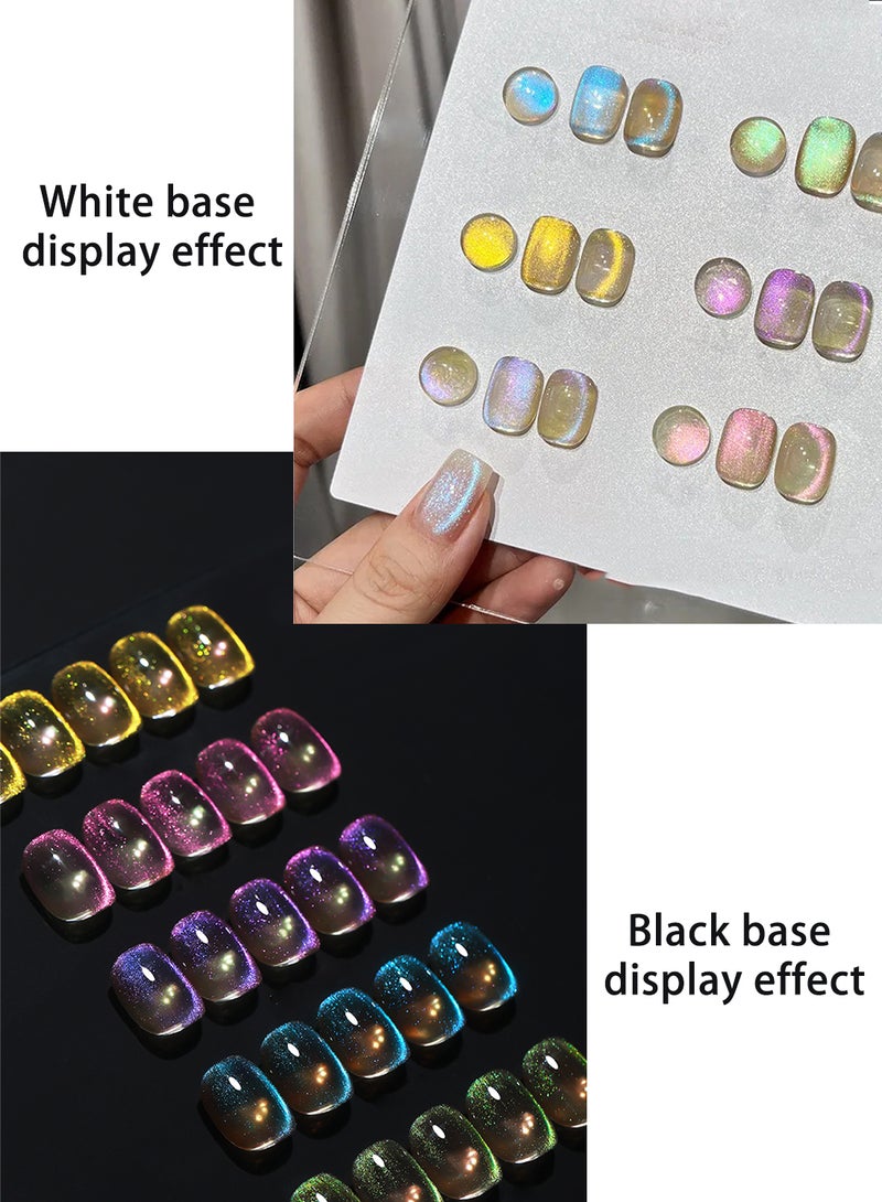 Novo Cat Eye Gel Nail Polish, Reflective Translucent Magnetic Nude Cat Gel Soak Off UV & LED Nail Art Design DIY Salon for Women 12ml NA5# Green - Image 5