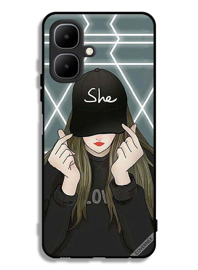 Infinix Smart 10 Protective Case Cover She On Cap