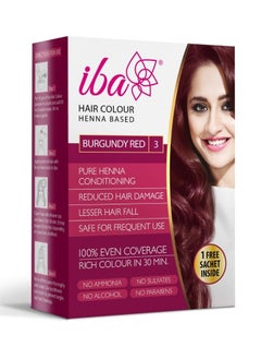 Iba Hair Colour for Women - Burgundy Red, 70g | 100% Pure Henna Based Powder Sachet | Natural Hair Colour & Long Lasting with Conditioning Formula | Reduced Hair Fall & Hair Damage | Shine & Nourish Hair | Free from Ammonia and Other Harmful Chemicals | Herbal Hair Powder for Hair Colour | Burgundy Red Henna - pzsku/Z5B00F1371AB4BDD55A03Z/45/_/1736066279/eba4bb47-a3fd-44d2-b46b-651b9b0e0bd6