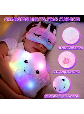 Mermaid Toys for Girls Age 3+,Mermaid Gift Box Set for Girls,New Year Birthday Children's Day Mermaid Gifts Set with Light Up Star Pillow Diary Plush DIY Water Bottle Kits Toys - view 4