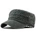 YULOONG Military Cap Vintage Army Caps Washed Cotton Flat Top Cap Outdoor Sunhat - Image 2