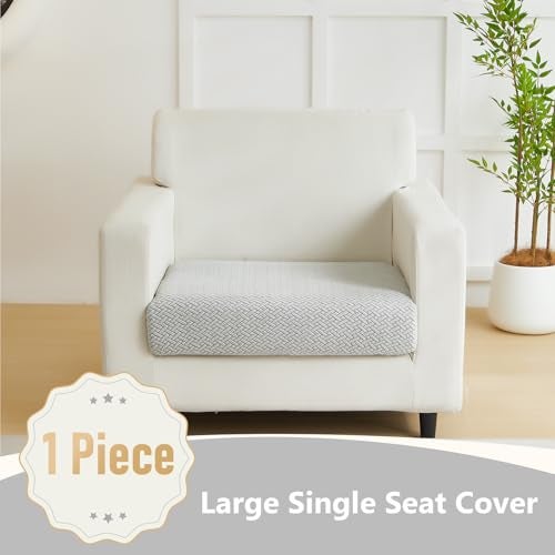 Yoovat Couch Cushion Covers for Sofa Couch Covers Wear-Resistant Universal Sofa Cover Stretch for Sectional Slipcovers (Texture-Light Gray,Large Single Seat Cover) - Image 2