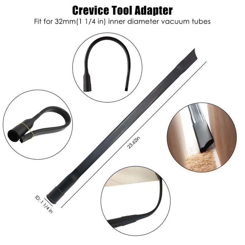 ANBOO Vacuum Attachments Accessories, 1 1/4 inch Vacuum Cleaner Tools Kit Vacuum Dusty Brush with 32mm (1 1/4) inch & 35mm (1 3/8) inch Standard Hose Adapter, 7 Pack - Image 5
